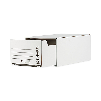 Universal Heavy-Duty Storage Drawers, Legal Files, 17.25" x 25.5" x 11.5", White, 6/Carton (UNV85301)