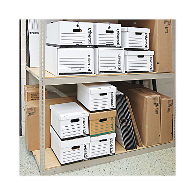Universal Medium-Duty Lift-Off Lid Boxes, Letter/Legal Files, 12" x 15" x 10", White, 12/Carton (UNV85700)