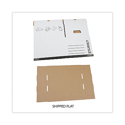 Universal Heavy-Duty Fast Assembly Lift-Off Lid Storage Box, Letter/Legal Files, White, 12/Carton (UNV95224)