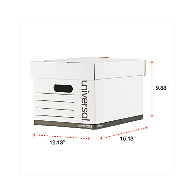 Universal Professional-Grade Heavy-Duty Storage Boxes, Letter/Legal Files, White, 12/Carton (UNV95225)