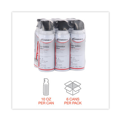 Innovera Compressed Air Duster Cleaner, 10 oz Can, 6/Pack (IVR10016)