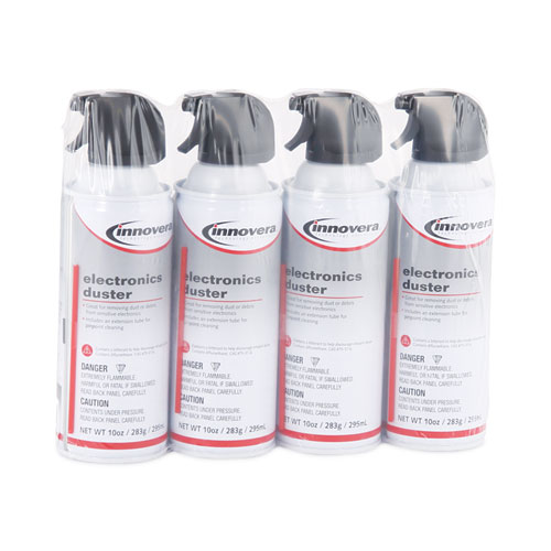Innovera Compressed Air Duster Cleaner, 10 oz Can, 4/Pack (10014)