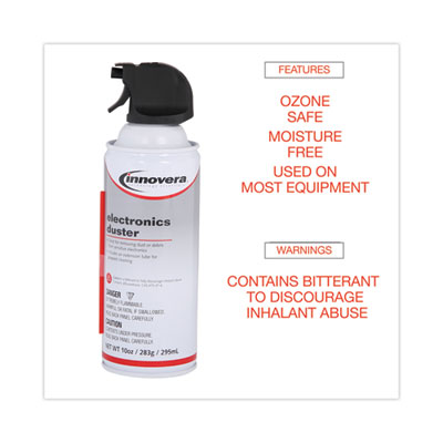 Innovera Compressed Air Duster Cleaner, 10 oz Can, 6/Pack (IVR10016)