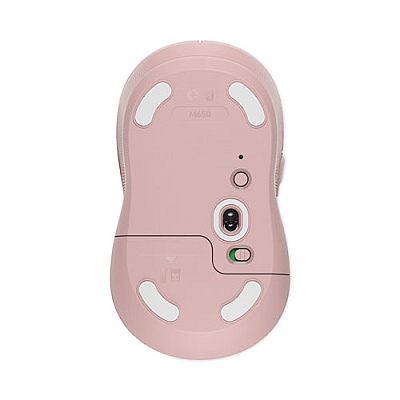 Logitech Signature M650 Wireless Mouse, Medium, 2.4 GHz Frequency, 33 ft Wireless Range, Right Hand Use, Rose (910006251)