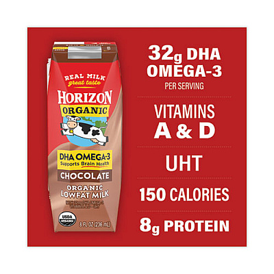 Horizon Organic Low Fat Milk, Chocolate, 8 oz, 18/Carton (GRR22000536)