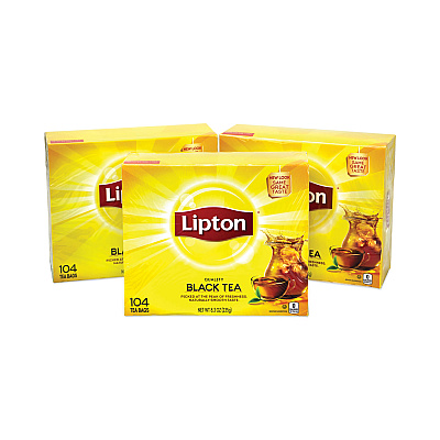 Lipton Tea Bags, Black, 0.07 oz Bags, 312 Bags/Carton (GRR22000743)