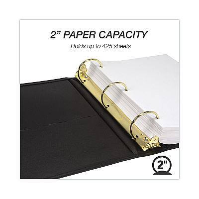 Samsill Classic Collection Ring Binder, 3 Rings, 2" Capacity, 11 x 8.5, Black (SAM15160)
