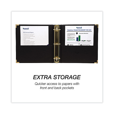 Samsill Classic Collection Ring Binder, 3 Rings, 2" Capacity, 11 x 8.5, Black (SAM15160)