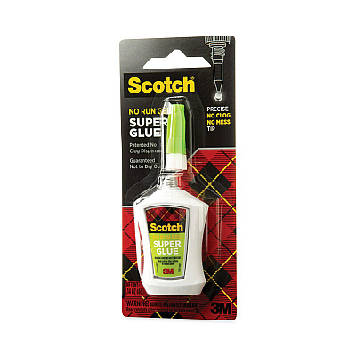 Scotch Super Glue No-Run Gel with Precision Applicator, 0.14 oz, Dries Clear (MMMAD125)