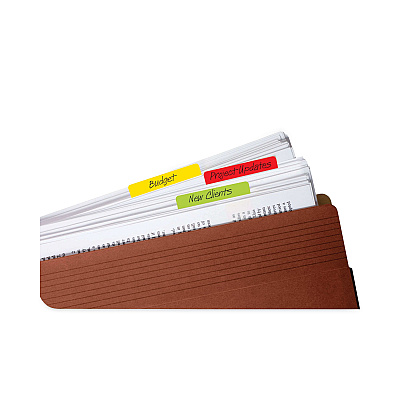 Post-it Tabs 2" Plain Solid Color Angled Tabs, 1/5-Cut, Assorted Colors, 2" Wide, 24/Pack (MMM686AALYR)