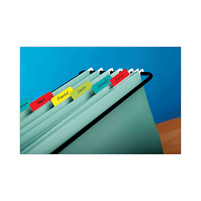 Post-it Tabs 2" Plain Solid Color Angled Tabs, 1/5-Cut, Assorted Colors, 2" Wide, 24/Pack (MMM686AALYR)