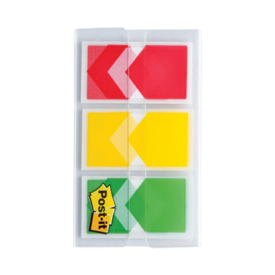 Post-it Arrow 1" Prioritization Page Flags, Red/Yellow/Green, 20 Flags/Dispenser, 3 Dispensers/Pack (MMM682ARRRYG)