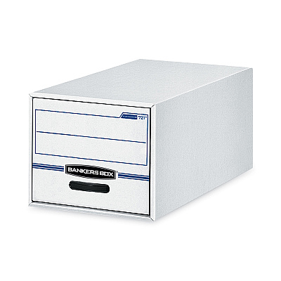 Bankers Box STOR/DRAWER Basic Space-Savings Storage Drawers, Legal Files, 16.75 x 19.5 x 11.5, White/Blue (FEL00722EA)