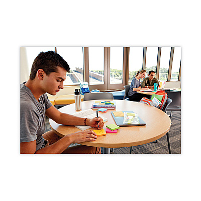 Post-it Notes Super Sticky Pads in Energy Boost Collection Colors, Note Ruled, 5" x 8", 45 Sheets/Pad, 4 Pads/Pack (MMM5845SSUC)
