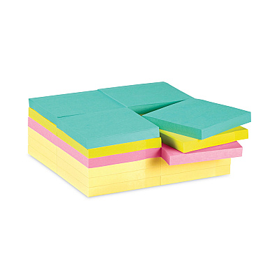 Post-it Notes Super Sticky Self-Stick Notes Office Pack, 3" x 3", Supernova Neons Collection Colors, 90 Sheets/Pad, 24 Pads/Pack (MMM65424SSCYM)