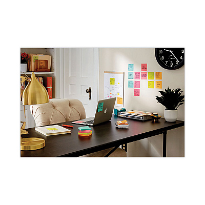 Post-it Notes Super Sticky Self-Stick Notes Office Pack, 3" x 3", Supernova Neons Collection Colors, 90 Sheets/Pad, 24 Pads/Pack (MMM65424SSCYM)