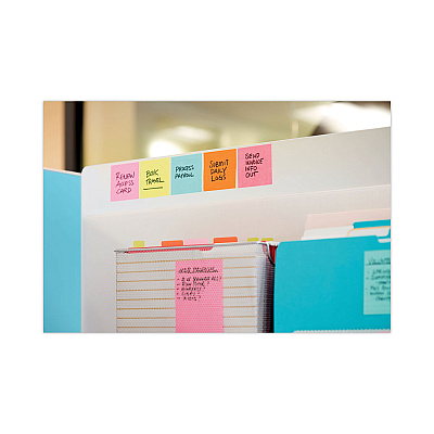 Post-it Notes Super Sticky Self-Stick Notes Office Pack, 3" x 3", Supernova Neons Collection Colors, 90 Sheets/Pad, 24 Pads/Pack (MMM65424SSCYM)