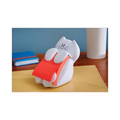 Post-it Pop-up Notes Super Sticky Cat Notes Dispenser, For 3 x 3 Pads, White, Includes (1) Rio de Janeiro Super Sticky Pop-up Pad (MMMCAT330)