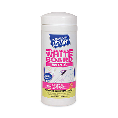 Motsenbocker's Lift-Off Dry Erase Cleaner Wipes, Cloth, 7 x 12, 40/Canister, 6 Canisters/Carton (MOT42703CT)