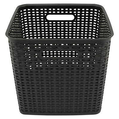 Advantus Plastic Weave Bin, Extra Large, 12.5" x 12.5" x 11.13", Black, 2/Pack (AVT40376)