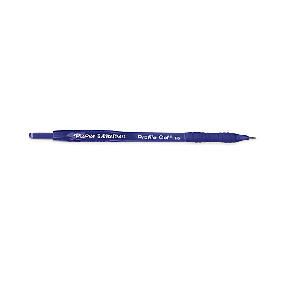 Paper Mate Profile Gel Pen, Retractable, Bold 1 mm, Blue Ink, Translucent Blue Barrel, Dozen (PAP2102161)