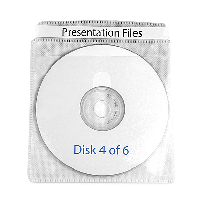 C-Line Deluxe Individual CD/DVD Holders, 2 Disc Capacity, Clear/White, 50/Box (CLI61988)
