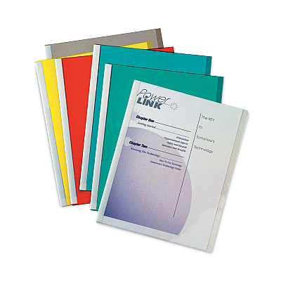 C-Line Vinyl Report Covers, 0.13" Capacity, 8.5 x 11, Clear/Assorted, 50/Box (CLI32550)