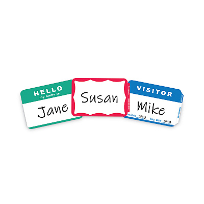 C-Line Self-Adhesive Name Badges, Hello My Name Is, Blue, 3.5 x 2.25, 100/BX (CLICLI92245)