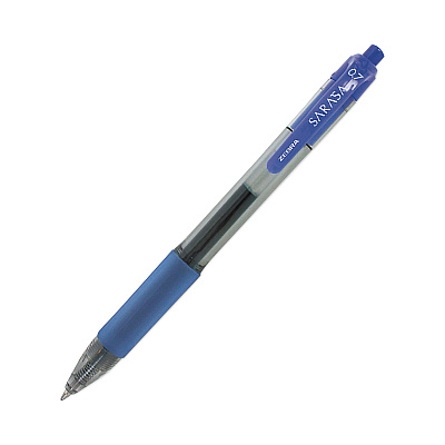 Zebra Sarasa Dry Gel X20 Gel Pen, Retractable, Medium 0.7 mm, Blue Ink, Clear/Blue Barrel, 36/Pack (ZEB46236)