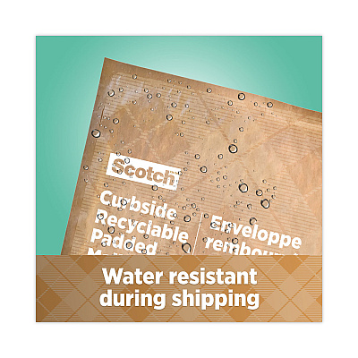 Scotch Curbside Recyclable Padded Mailer, #0, Bubble Cushion, Self-Adhesive Closure, 7 x 11.25, Natural Kraft, 100/Carton (MMMCR01)