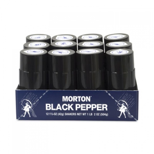 Morton Restaurant Style Black Pepper Shakers, 1.5 oz, 12 Count, Delivered in 1-4 Business Days (22000756)