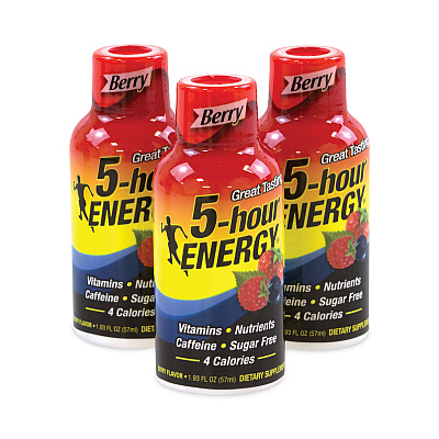 5-hour ENERGY Energy Drink, Berry, 1.93 oz Bottle, 24/Carton (GRR22000630)
