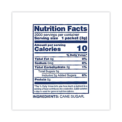 Domino Sugar Packets, 0.1 oz Packet, 2,000/Carton (GRR22000501)