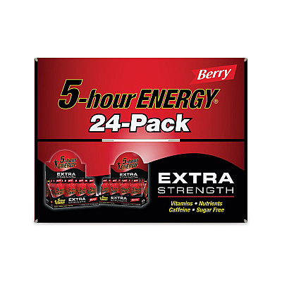 5-hour ENERGY Extra Strength Energy Drink, Berry, 1.93 oz Bottle, 24/Carton (GRR22000631)
