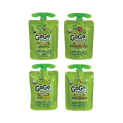 GoGo Squeez Fruit On The Go, Variety Applesauce, 3.2 oz Pouch, 20/Carton (GRR22000742)