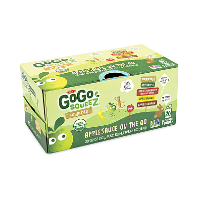 GoGo Squeez Fruit On The Go, Variety Applesauce, 3.2 oz Pouch, 20/Carton (GRR22000742)