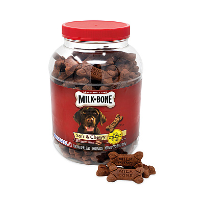 Milk-Bone Soft and Chewy Beef Dog Treats, 2 lb, 5 oz Tub (GRR22000664)