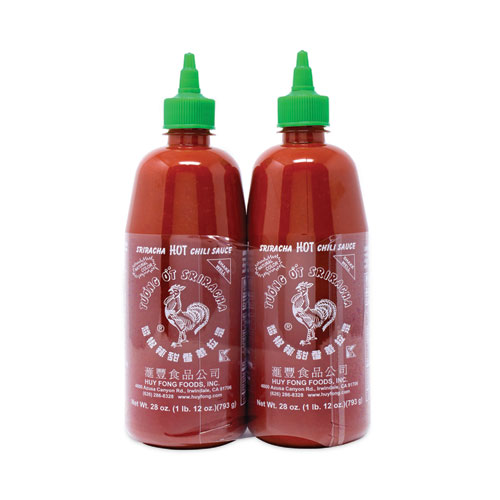 Huy Fong Sriracha Hot Chili Sauce, 28 oz Bottle, 2 Count, Ships in 1-3 Business Days (22000712)