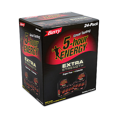 5-hour ENERGY Extra Strength Energy Drink, Berry, 1.93 oz Bottle, 24/Carton (GRR22000631)