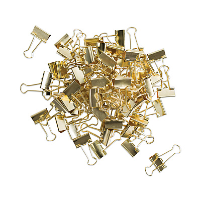 U Brands Binder Clips, Small, Gold, 72/Pack (UBR3595U0624)