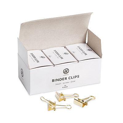 U Brands Binder Clips, Small, Gold, 72/Pack (UBR3595U0624)