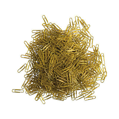 U Brands Paper Clips, Medium, Vinyl-Coated, Gold, 200 Clips/Box, 5 Boxes/Pack (UBR3619U0624)