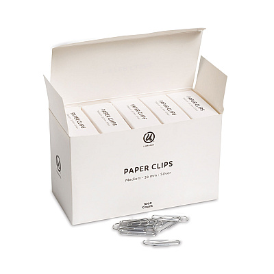 U Brands Paper Clips, Medium, Vinyl-Coated, Silver, 200 Clips/Box, 5 Boxes/Pack (UBR3684U0624)