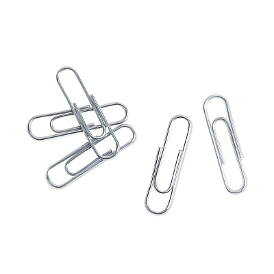 U Brands Paper Clips, Medium, Vinyl-Coated, Silver, 200 Clips/Box, 5 Boxes/Pack (UBR3684U0624)