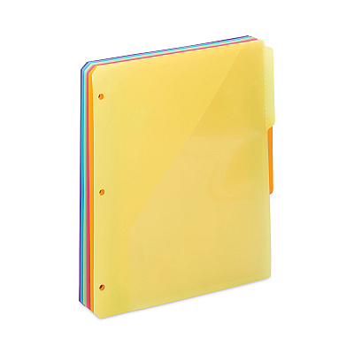 Smead Three-Ring Binder Poly Index Dividers with Pocket, 9.75 x 11.25, Assorted Colors, 30/Box (SMD89421)