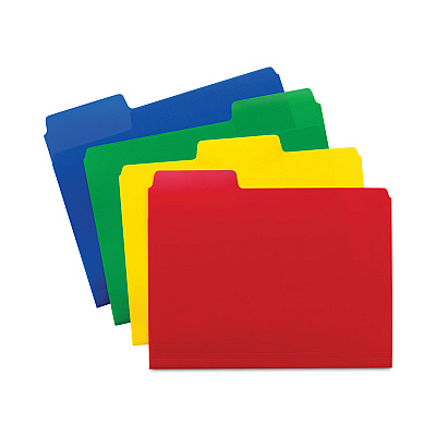 Smead SuperTab Top Tab File Folders, 1/3-Cut Tabs: Assorted, Letter Size, 0.75" Expansion, Polypropylene, 12/Pack (SMD10516)