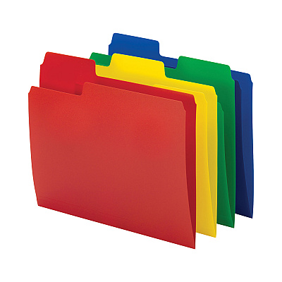 Smead SuperTab Top Tab File Folders, 1/3-Cut Tabs: Assorted, Letter Size, 0.75" Expansion, Polypropylene, 12/Pack (SMD10516)