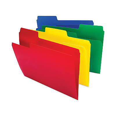 Smead SuperTab Top Tab File Folders, 1/3-Cut Tabs: Assorted, Letter Size, 0.75" Expansion, Polypropylene, 12/Pack (SMD10516)