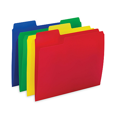 Smead SuperTab Top Tab File Folders, 1/3-Cut Tabs: Assorted, Letter Size, 0.75" Expansion, Polypropylene, 12/Pack (SMD10516)