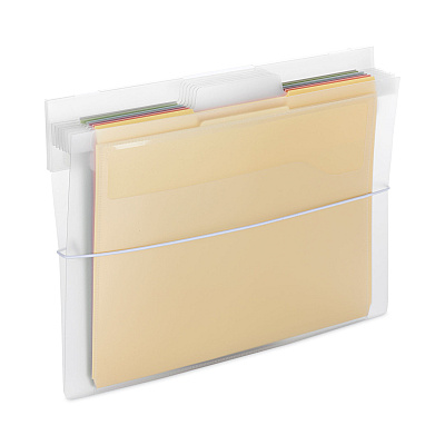 Smead Cascading Wall Organizer, 6 Sections, Letter Size, 14.25" x 24.25", Blue, Clear, Gray, Green, Orange, Pink, Purple (SMD92064)